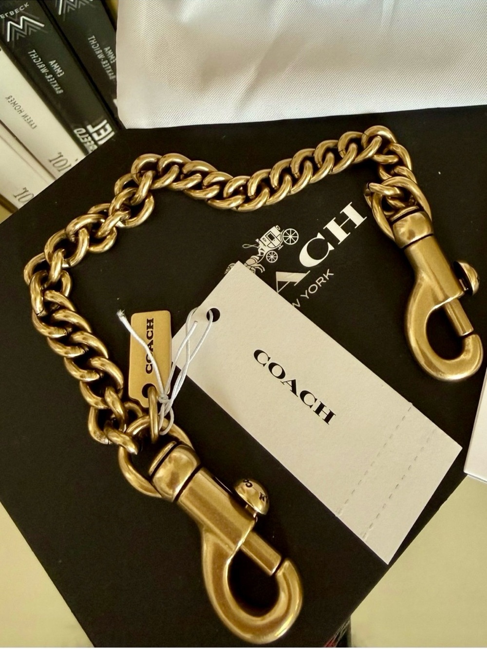Coach purse bag chain strap charm strap NWT WITH COACH JEWELRY POUCH